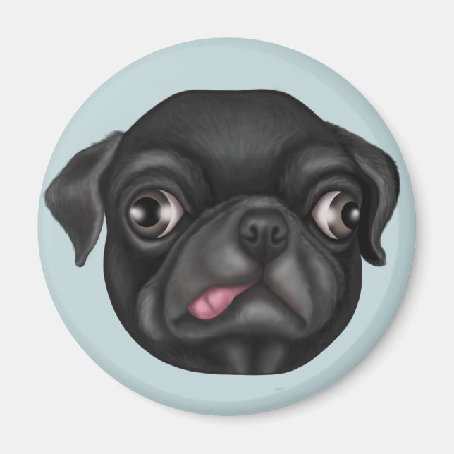 Derpy Pug Magnet (Front)
