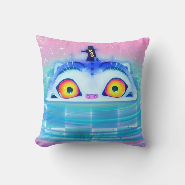 Derpy Tiger K Pop Throw Pillow (Front)