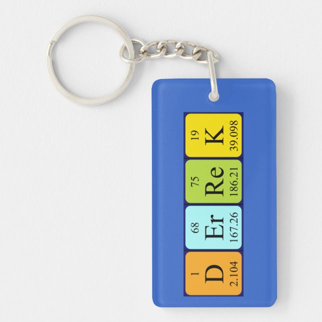 Derrek periodic table name keyring (Front)