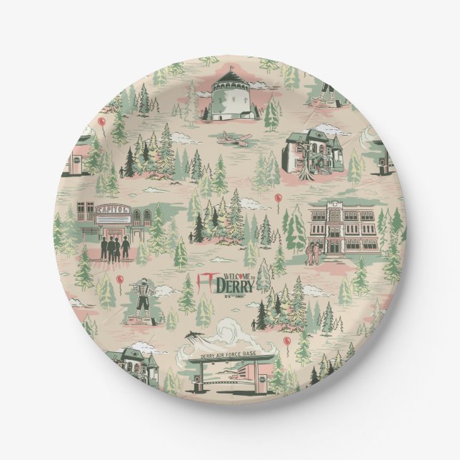 Derry Locations Pattern Paper Plate (Front)