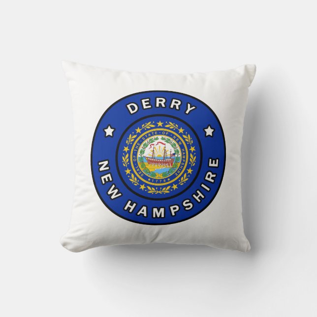 Derry New Hampshire Throw Pillow (Front)