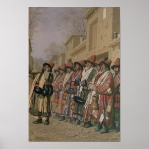 Dervishes' Chorus Begging Alms in Tashkent, 1870 Poster