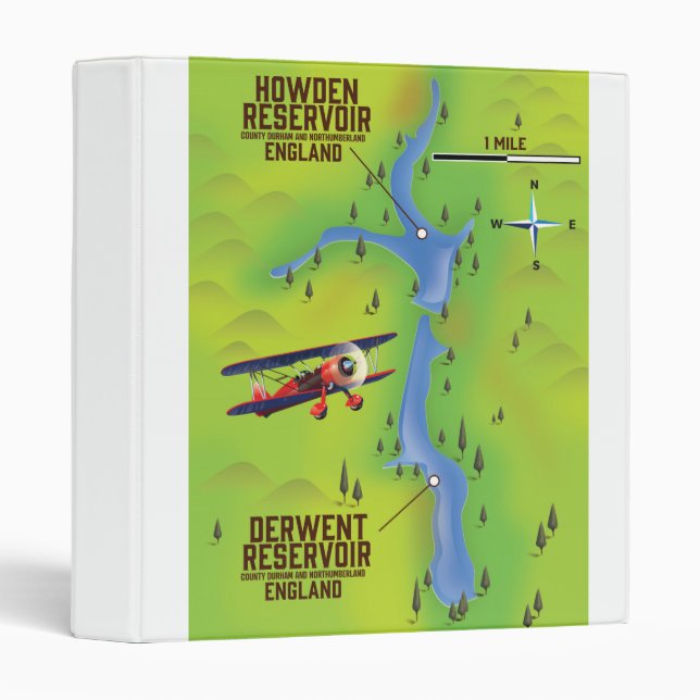 Derwent & Howden Reservoirs map poster Binder (Front/Spine)
