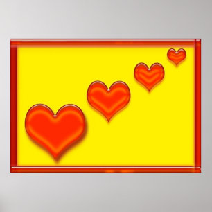 Des affiches de coeurs heureux