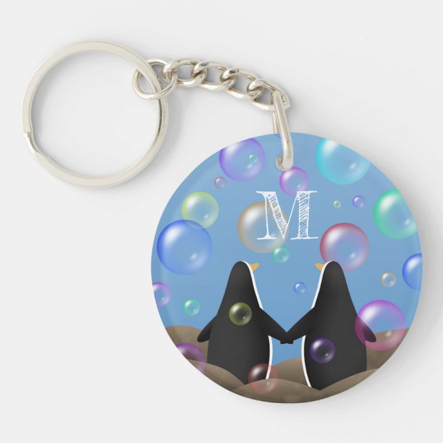 des amis pingouins regardant les bulles monogramme (Devant)