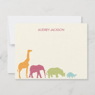 Des Animaux Dotty Merci Les Cartes - Roses