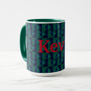 Des arbres de Noël bleus et verts. Mug