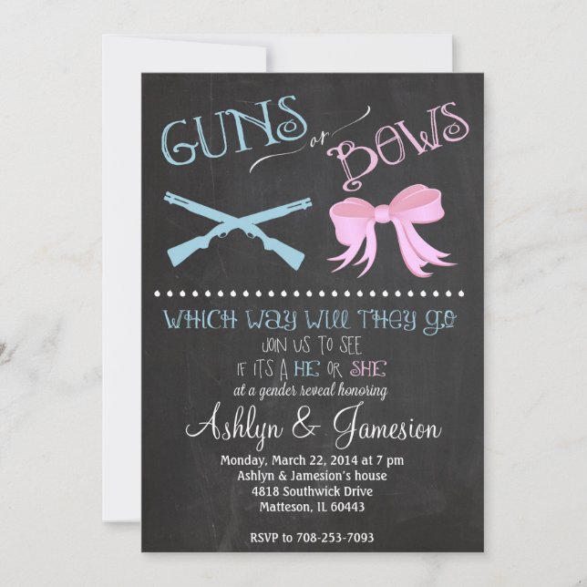 Des armes à feu ou des vaches Invitation à une fêt (Devant)