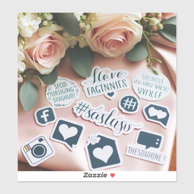 Des autocollants de hashtag mariages pour encourag (Feuille)