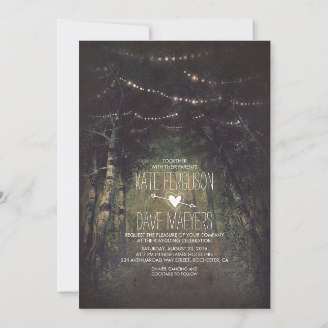 Des Chaînes De Forêt Éclairent Des Invitations De  (Devant)