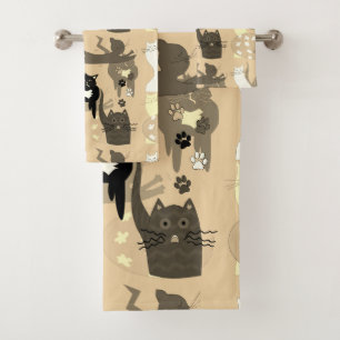 Des chats si différents. ensemble de serviettes