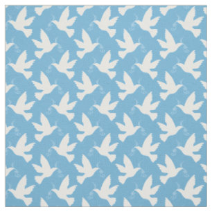 Des colombes blanches paisibles au tissu de motif 