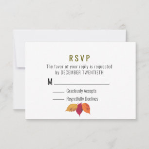 Des congés d'automne colorés de mariage RSVP