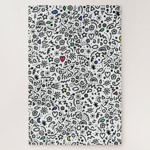Des Doodles ! Pops of Color ! Puzzle difficile