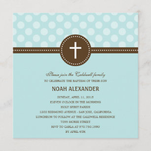 Des Dots Délicieux Invitation Baptême/Christening