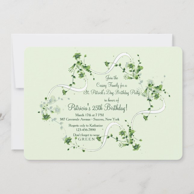 Des fleurs délicieuses dans une invitation verte (Devant)