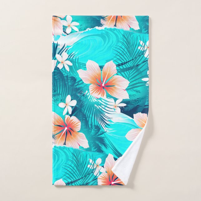 Des fleurs d'Hibiscus sur la plage (Serviette à main)