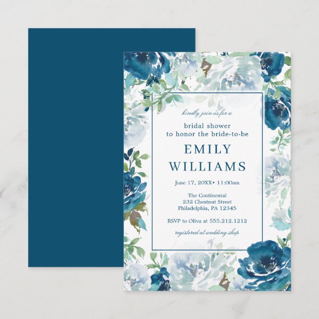 Des Invitations floraux de la Fête des mariées de  (Devant / Derrière)