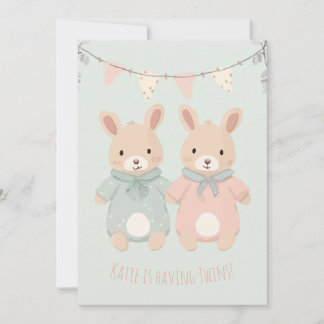Des jumeaux ! | Invitation Baby shower garçon/fill