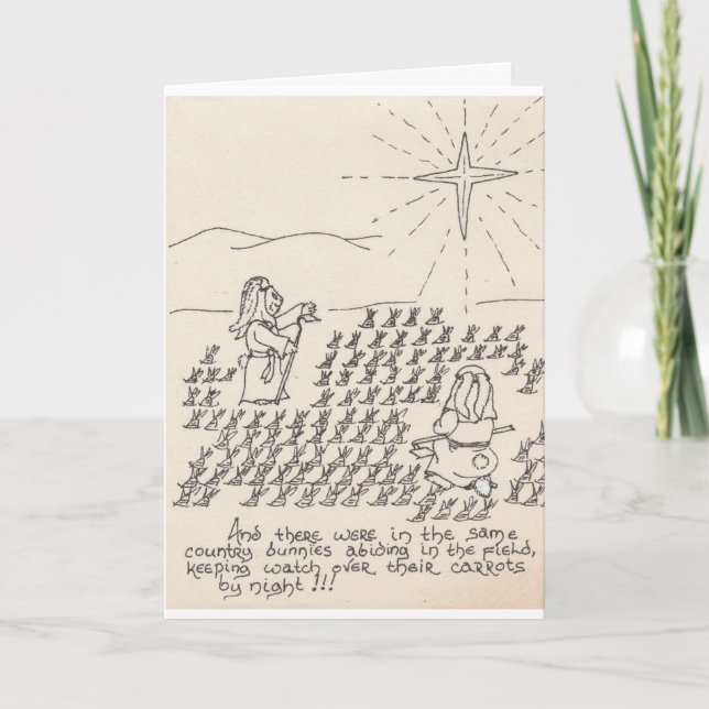 Des lapins en attente de carte de Noël (Devant)