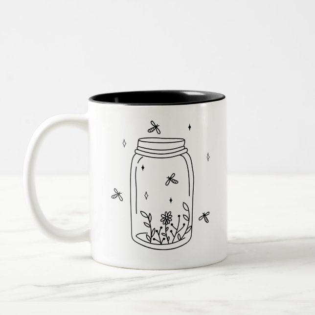Des lucioles dans une tasse de café en pot  (Gauche)