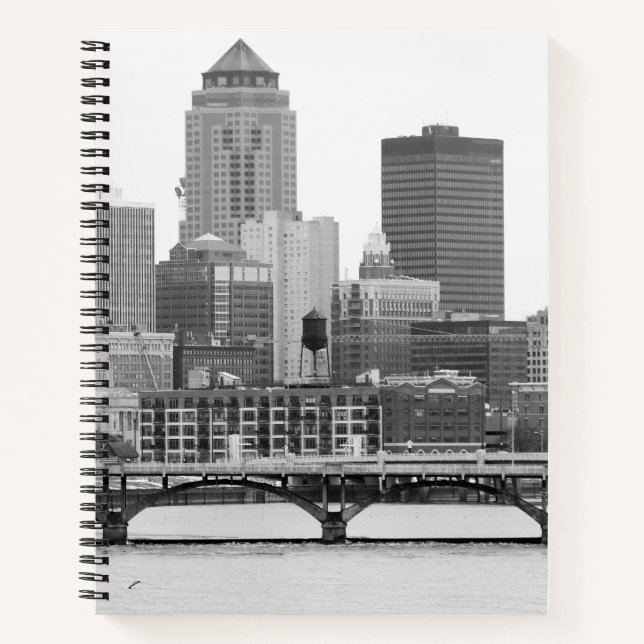 Des Moines in B&W Notebook (Front)