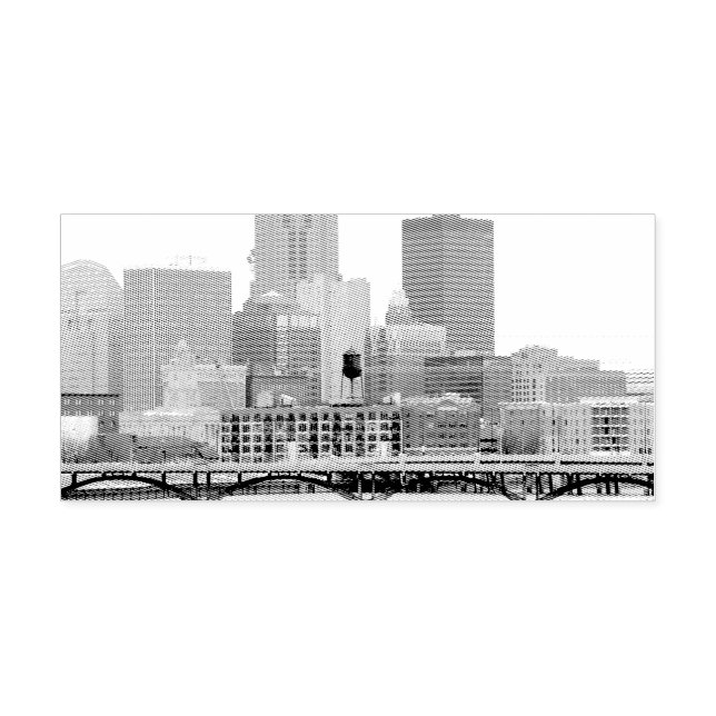 Des Moines in B&W Self-inking Stamp (Design)