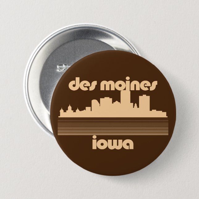 Des Moines,Iowa 3 Inch Round Button (Front & Back)