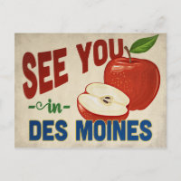 Des Moines Iowa Apple - Vintage Travel