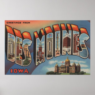 Des Moines, Iowa (Capital Building) Poster