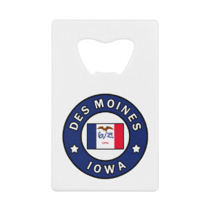 Des Moines Iowa Credit Card Bottle Opener