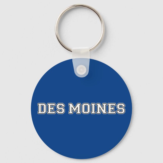 Des Moines Iowa Keychain (Front)