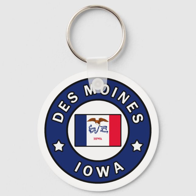 Des Moines Iowa Keychain (Front)
