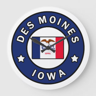 Des Moines Iowa Large Clock