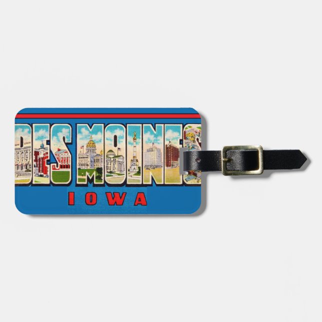 Des Moines Iowa  Luggage Tag (Front Horizontal)