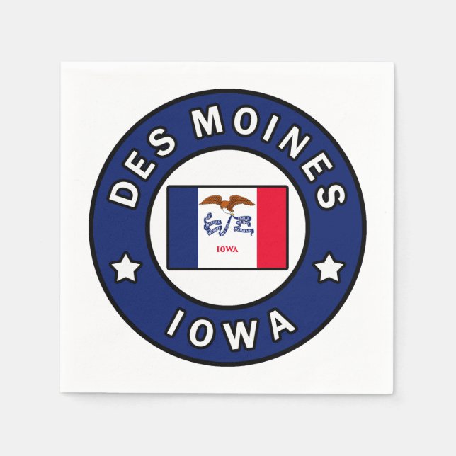 Des Moines Iowa Napkin (Front)