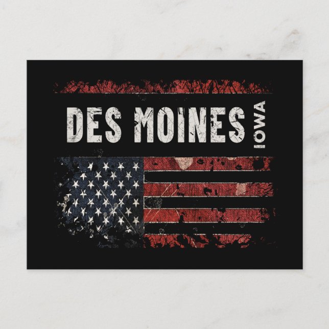 Des Moines Iowa Postcard (Front)