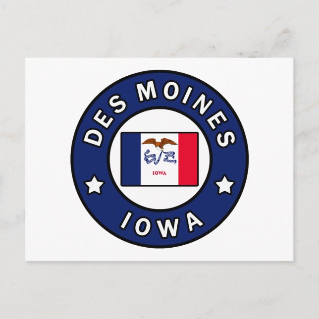 Des Moines Iowa Postcard (Front)