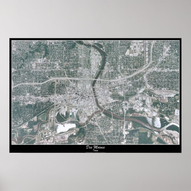 Des Moines, Iowa satellite poster (Front)