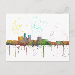 DES MOINES IOWA SKYLINE POSTCARD
