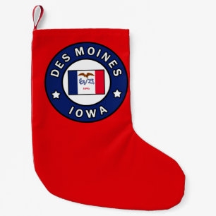 Des Moines Iowa Small Christmas Stocking