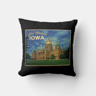 Des Moines Iowa Throw Pillow