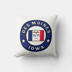 Des Moines Iowa Throw Pillow