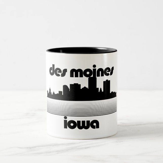 Des Moines,Iowa Two-Tone Coffee Mug (Center)