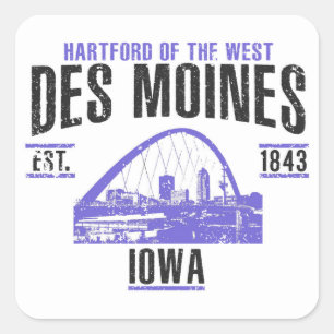Des Moines Square Sticker