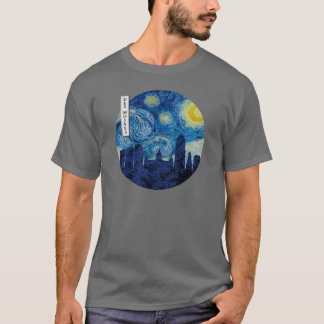 Des Moines Starry Night Van Gogh Circle T-Shirt