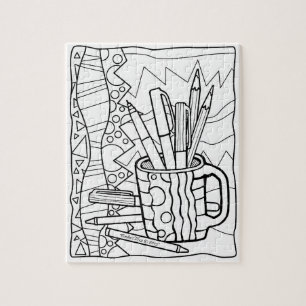Des PUZZLES vous COLOREZ - une TASSE PLEINE de la