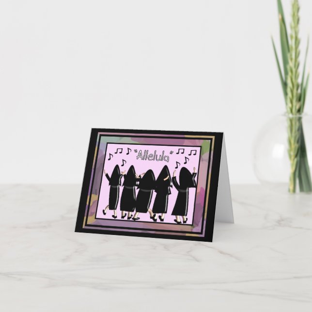 Des Soeurs Chantant Alleluia Note Cartes (Devant)
