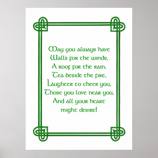 Des souhaits irlandais avec imprimé ou affiche de  (Devant)
