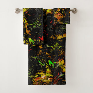 Des taches colorées voyantes enveloppées de noir c